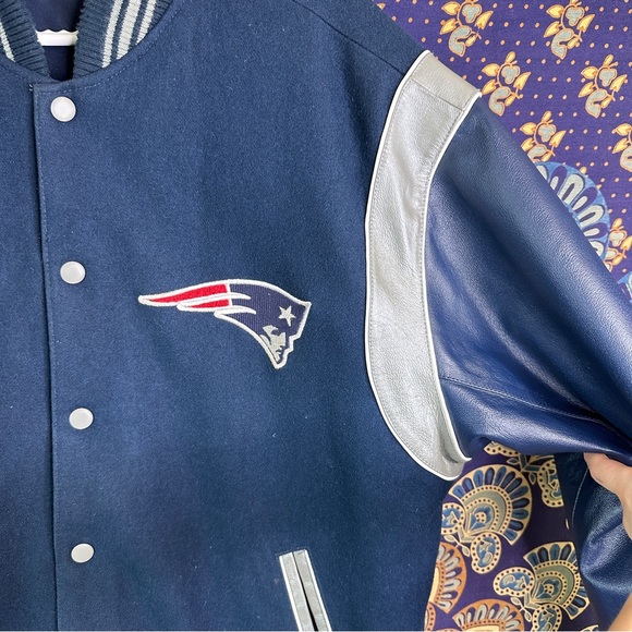 New England Patriots wool & leather bomber jacket - Picture 3 of 15